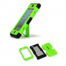 Walleva Green Shock Resistant+Stand Case For iPhone 5